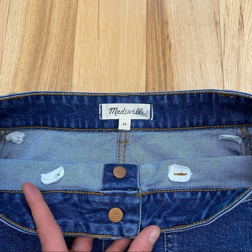Madewell Stretch Denim Straight Mini Skirt: Pieced Edition - Picture 7 of 10